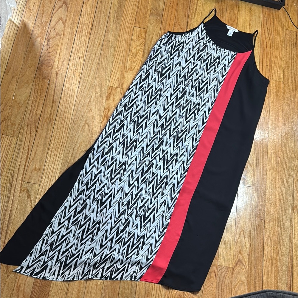 White House Black Market Dress Women's Black White Coral Maxi Dress 12